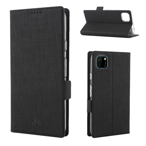 VILI DMK Cross Texture Double Magnetic Clasp Leather Wallet Case for Huawei Y5p/Honor 9S