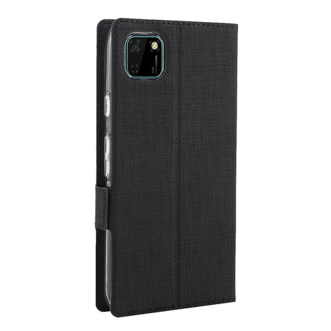 VILI DMK Cross Texture Double Magnetic Clasp Leather Wallet Case for Huawei Y5p/Honor 9S