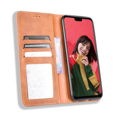Vintage Style Wallet Stand Leather Cover for Huawei Y8s