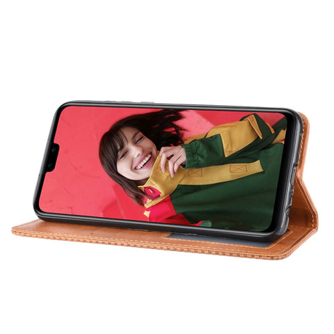 Vintage Style Wallet Stand Leather Cover for Huawei Y8s