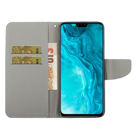 Pattern Printing Stand Shell Wallet Leather Case for Honor 9X Lite