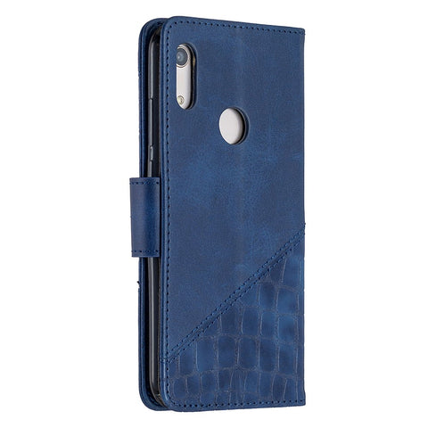 Crocodile Texture Assorted Color Leather Shell Wallet Phone Case for Huawei Y6/Honor 8A