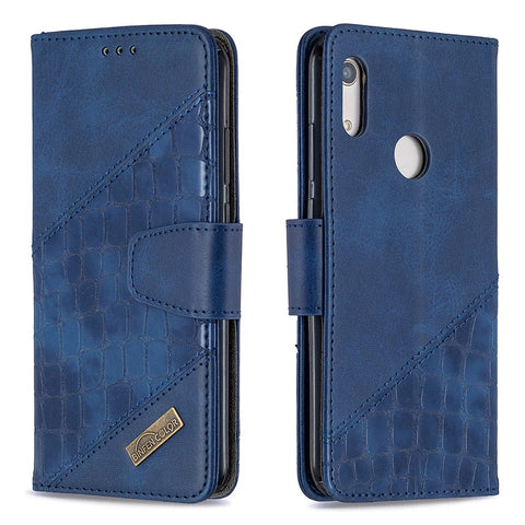 Crocodile Texture Assorted Color Leather Shell Wallet Phone Case for Huawei Y6/Honor 8A
