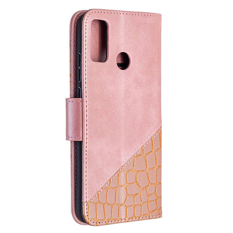 Assorted Color Crocodile Texture Leather Wallet Stand Case Phone Cover for Honor 9X Lite