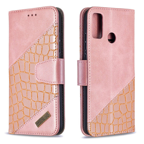 Assorted Color Crocodile Texture Leather Wallet Stand Case Phone Cover for Honor 9X Lite