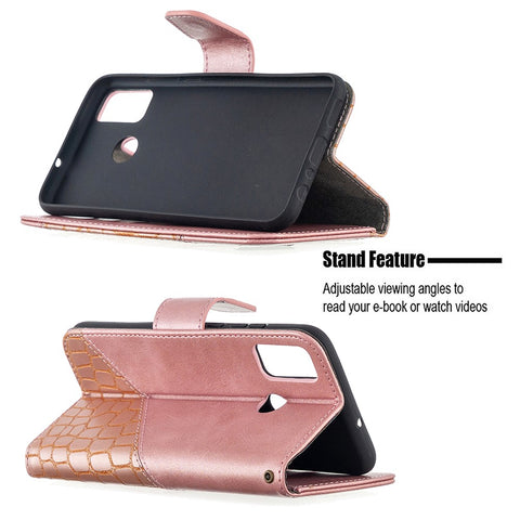 Assorted Color Crocodile Texture Leather Wallet Stand Case Phone Cover for Honor 9X Lite