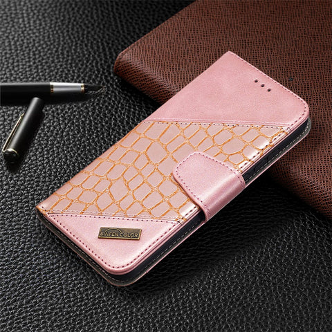 Assorted Color Crocodile Texture Leather Wallet Stand Case Phone Cover for Honor 9X Lite