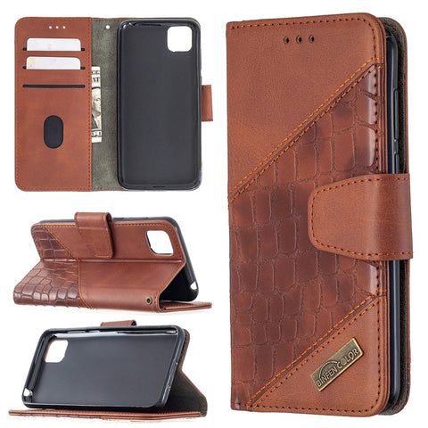 Assorted Color Crocodile Texture Leather Cell Phone Cover for Huawei Y5p/Honor 9S