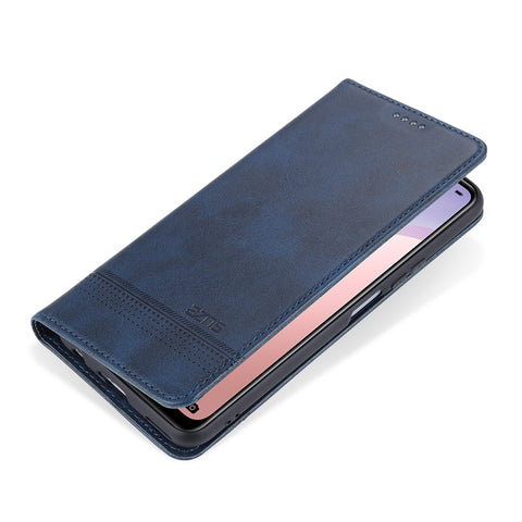 AZNS Magnetic Absorbed Leather Wallet Cover Case for Huawei Nova 7 SE / Huawei P40 Lite 5G (European Version)