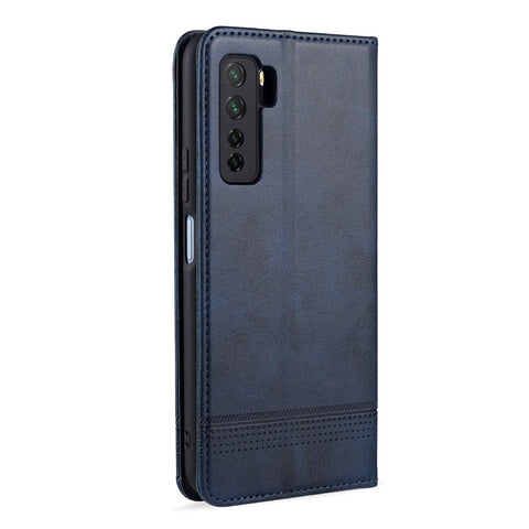 AZNS Magnetic Absorbed Leather Wallet Cover Case for Huawei Nova 7 SE / Huawei P40 Lite 5G (European Version)