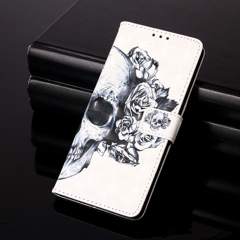 Pattern Printing Light Spot Decor Wallet Flip Leather Shell with Lanyard for Huawei P Smart 2020