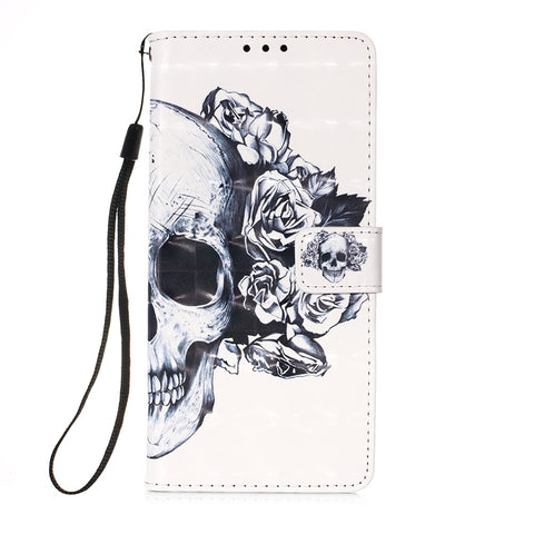 Pattern Printing Light Spot Decor Wallet Flip Leather Shell with Lanyard for Huawei P Smart 2020