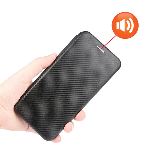 Auto-absorbed Carbon Fiber Texture Shell for Huawei P smart 2021/Y7a Stand Leather Case