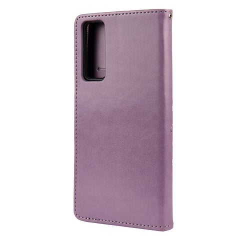 Butterfly Flower Imprinting Leather Case with Strap for Huawei P smart 2021 / Y7a