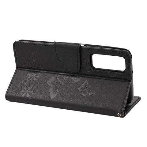 Imprint Butterfly Pattern Leather Wallet Phone Shell for Huawei P smart 2021 / Y7a
