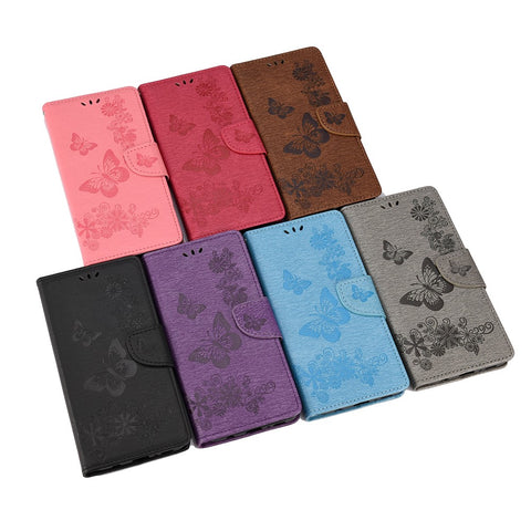Imprint Butterfly Pattern Leather Wallet Phone Shell for Huawei P smart 2021 / Y7a