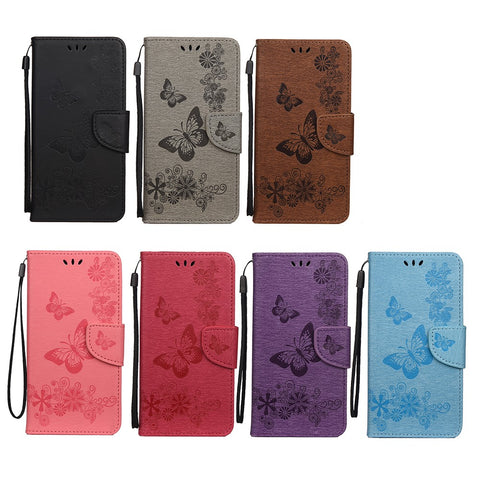 Imprint Butterfly Pattern Leather Wallet Phone Shell for Huawei P smart 2021 / Y7a