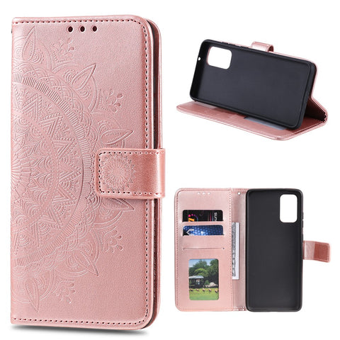 Imprinted Mandala Flower Wallet Leather Case with Strap for Huawei P smart 2021/Y7a