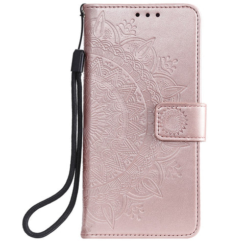 Imprinted Mandala Flower Wallet Leather Case with Strap for Huawei P smart 2021/Y7a