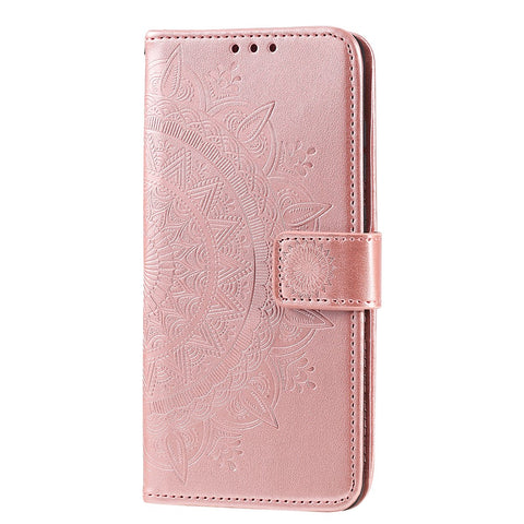 Imprinted Mandala Flower Wallet Leather Case with Strap for Huawei P smart 2021/Y7a
