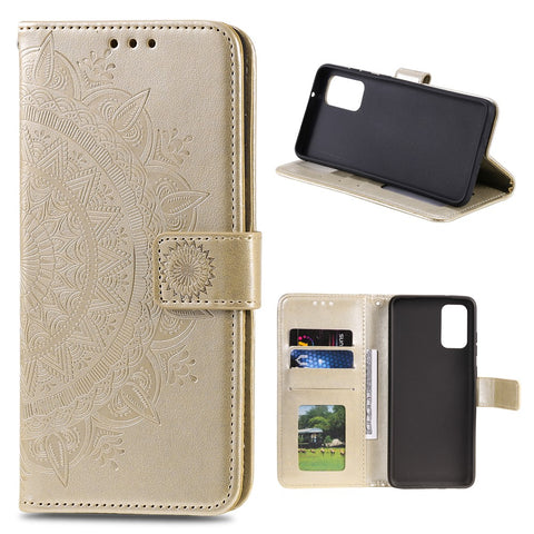Imprinted Mandala Flower Wallet Leather Case with Strap for Huawei P smart 2021/Y7a