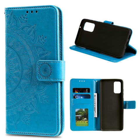 Imprinted Mandala Flower Wallet Leather Case with Strap for Huawei P smart 2021/Y7a