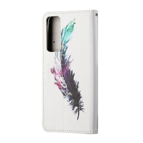 Pattern Printing Cross Texture Leather Wallet Case for Huawei P smart 2021/Y7a