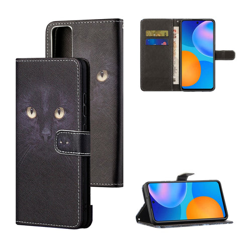 Pattern Printing Cross Texture Leather Wallet Case for Huawei P smart 2021/Y7a