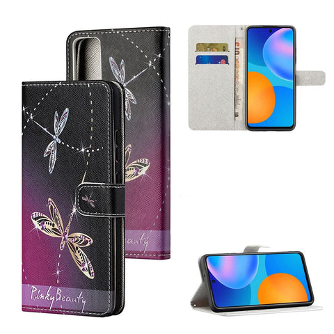 Pattern Printing Cross Texture Leather Wallet Case for Huawei P smart 2021/Y7a