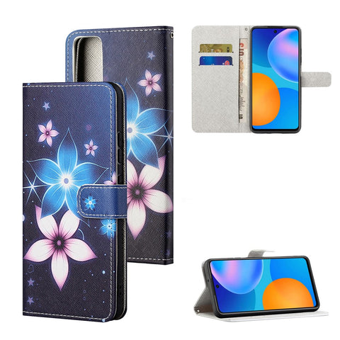 Pattern Printing Cross Texture Leather Wallet Case for Huawei P smart 2021/Y7a