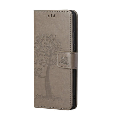 Imprint Tree Owl PU Leather Wallet Case for Huawei P smart 2021/Y7a