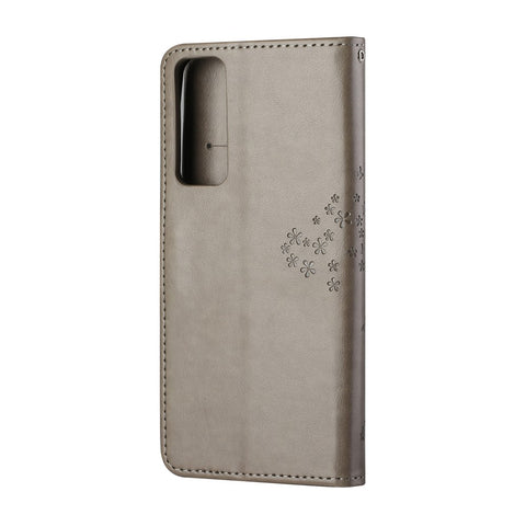 Imprint Tree Owl PU Leather Wallet Case for Huawei P smart 2021/Y7a