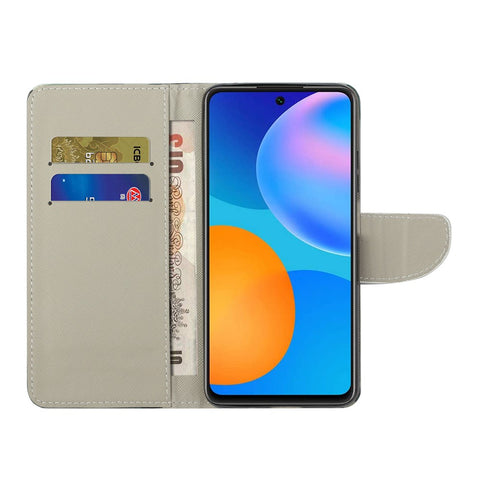Pattern Printing Cross Texture Leather Wallet Stand Case for Huawei P smart 2021/Y7a
