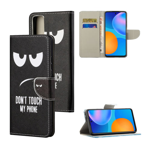 Pattern Printing Cross Texture Leather Wallet Stand Case for Huawei P smart 2021/Y7a