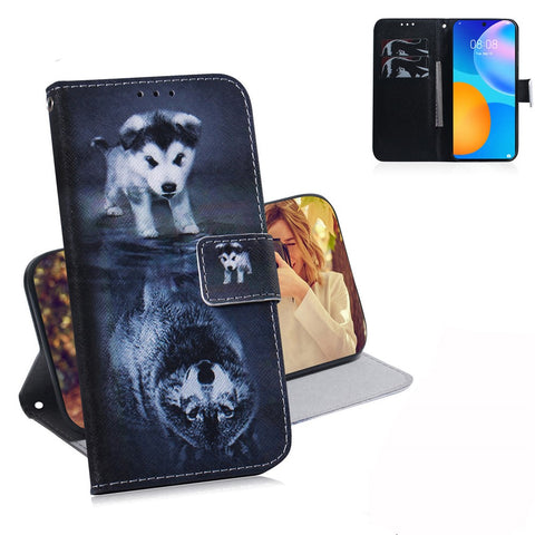 Pattern Printing PU Leather Wallet Stand Case for Huawei P Smart 2021 / Huawei Y7a
