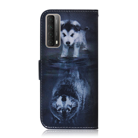 Pattern Printing PU Leather Wallet Stand Case for Huawei P Smart 2021 / Huawei Y7a