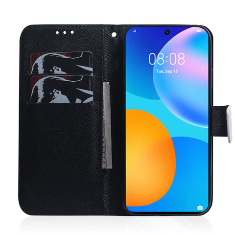Pattern Printing PU Leather Wallet Stand Case for Huawei P Smart 2021 / Huawei Y7a