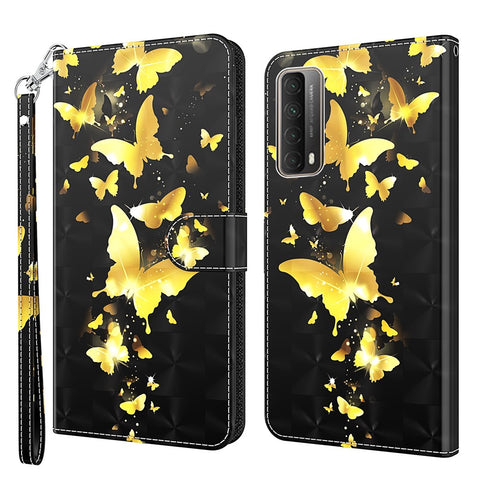 Light Spot Decor Pattern Printing Wallet PU Leather Phone Case for Huawei P smart 2021/Huawei Y7a