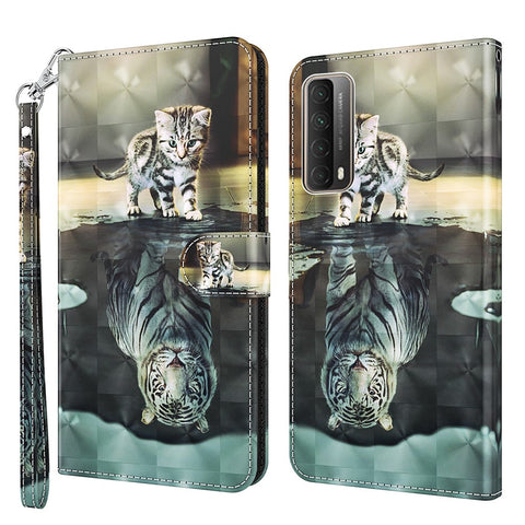Light Spot Decor Pattern Printing Wallet PU Leather Phone Case for Huawei P smart 2021/Huawei Y7a