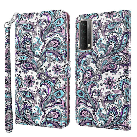 Light Spot Decor Pattern Printing Wallet PU Leather Phone Case for Huawei P smart 2021/Huawei Y7a