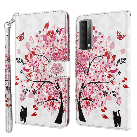 Light Spot Decor Pattern Printing Wallet PU Leather Phone Case for Huawei P smart 2021/Huawei Y7a