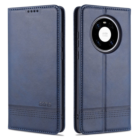 AZNS Magnetic Absorbed Leather Card Holder for Huawei Mate 40 Pro Mobile Phone Cover
