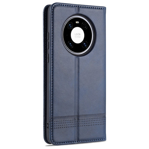 AZNS Magnetic Absorbed Leather Card Holder for Huawei Mate 40 Pro Mobile Phone Cover