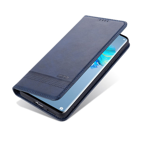 AZNS Magnetic Absorbed Leather Card Holder for Huawei Mate 40 Pro Mobile Phone Cover
