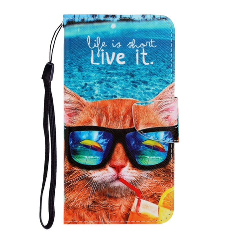 Pattern Printing Case for Huawei P smart 2021/Y7a PU Leather Wallet Shell with Stand