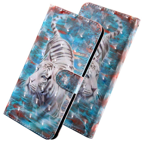 Pattern Printing Leather Wallet Stand for Huawei P smart 2021/Y7a Protective Case with Lanyard