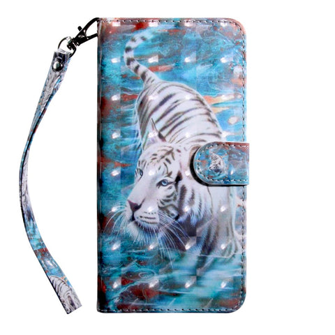 Pattern Printing Leather Wallet Stand for Huawei P smart 2021/Y7a Protective Case with Lanyard