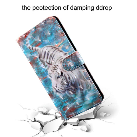 Pattern Printing Leather Wallet Stand for Huawei P smart 2021/Y7a Protective Case with Lanyard