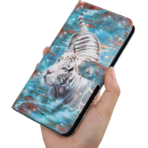 Pattern Printing Leather Wallet Stand for Huawei P smart 2021/Y7a Protective Case with Lanyard