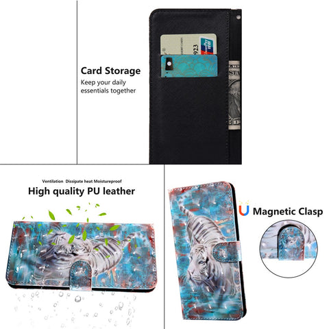 Pattern Printing Leather Wallet Stand for Huawei P smart 2021/Y7a Protective Case with Lanyard